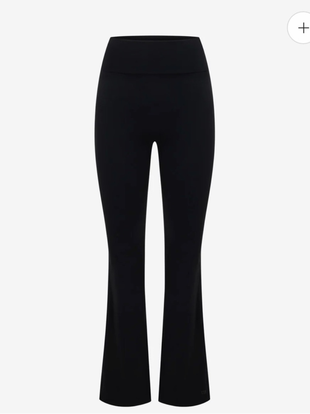 NWT Crop Shop Boutique Form Invisible Scrunch Flare Fold Over Leggings in Black